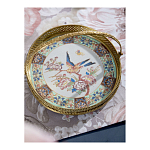 Блюдо фарфоровое с бронзовой ручкой Paradise Dish with Handle варинант исполнения - 4 | Loft Concept в Воронеже