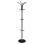 Вешалка коричневая с круглым основанием и черными металлическими крючками Industrial Metal Rust варинант исполнения - 1 | Loft Concept в Воронеже