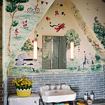 Обои ручная роспись Promenade Original colourway on cream painted silk варинант исполнения - 1 | Loft Concept в Воронеже