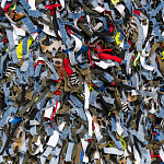 Ковер прямоугольный разноцветный из джинсовой одежды Zero Waste варинант исполнения - 2 | Loft Concept в Воронеже