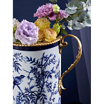 Ваза с бронзовыми ручками и синим цветочным узором Blue & White Ornament варинант исполнения - 6 | Loft Concept в Воронеже