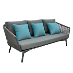 Диван трехместный уличный серый Gray Fiber варинант исполнения - 1 | Loft Concept в Воронеже