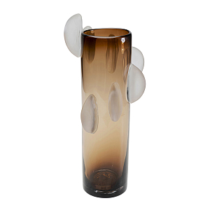 Ваза коричневая Forma Mare со стеклянными вставками