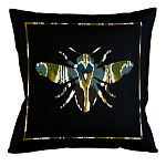 Подушка декоративная пчела сине-зелёный орнамент Ikat Pattern варинант исполнения - 1 | Loft Concept в Воронеже