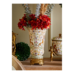 Ваза из фарфора на бронзовом основании Turquoise Blooming Garden варинант исполнения - 10 | Loft Concept в Воронеже