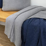 Плед из хлопка серого цвета Waffle Comfort варинант исполнения - 4 | Loft Concept в Воронеже