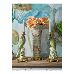 Ваза высокая из фарфора на бронзовом основании Turquoise Blooming Garden варинант исполнения - 10 | Loft Concept в Воронеже