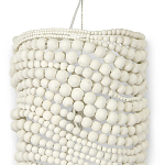 Настенный бра декорированный деревянными белыми круглыми бусинами White Wooden Beads Wall Lamp варинант исполнения - 2 | Loft Concept в Воронеже