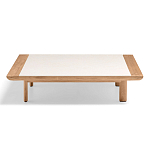 Дизайнерский кофейный стол из дерева с керамической столешницей уличный SWAY Coffee Table варинант исполнения - 5 | Loft Concept в Воронеже