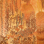 Обои ручная роспись в стиле Арт-деко Hippolyta’s Forest Colourway 263 on Deep Rich Gold gilded paper варинант исполнения - 3 | Loft Concept в Воронеже