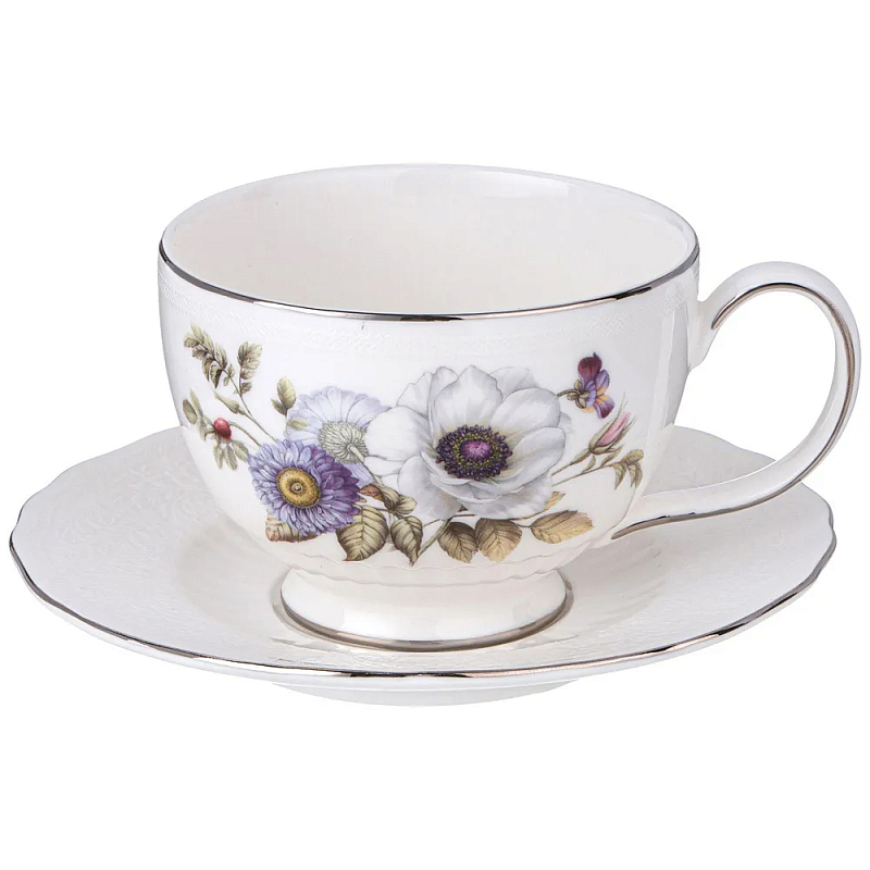 Чайная пара из фарфора с рисунком цветов Garden Whisper Porcelain Set Белый Мульти Чайная пара из фарфора с рисунком цветов Garden Whisper Porcelain Set Белый Мульти в Воронеже | Loft Concept