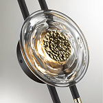 Бра черного цвета с круглым прозрачным стеклянным плафоном Virelia  варинант исполнения - 4 | Loft Concept в Воронеже