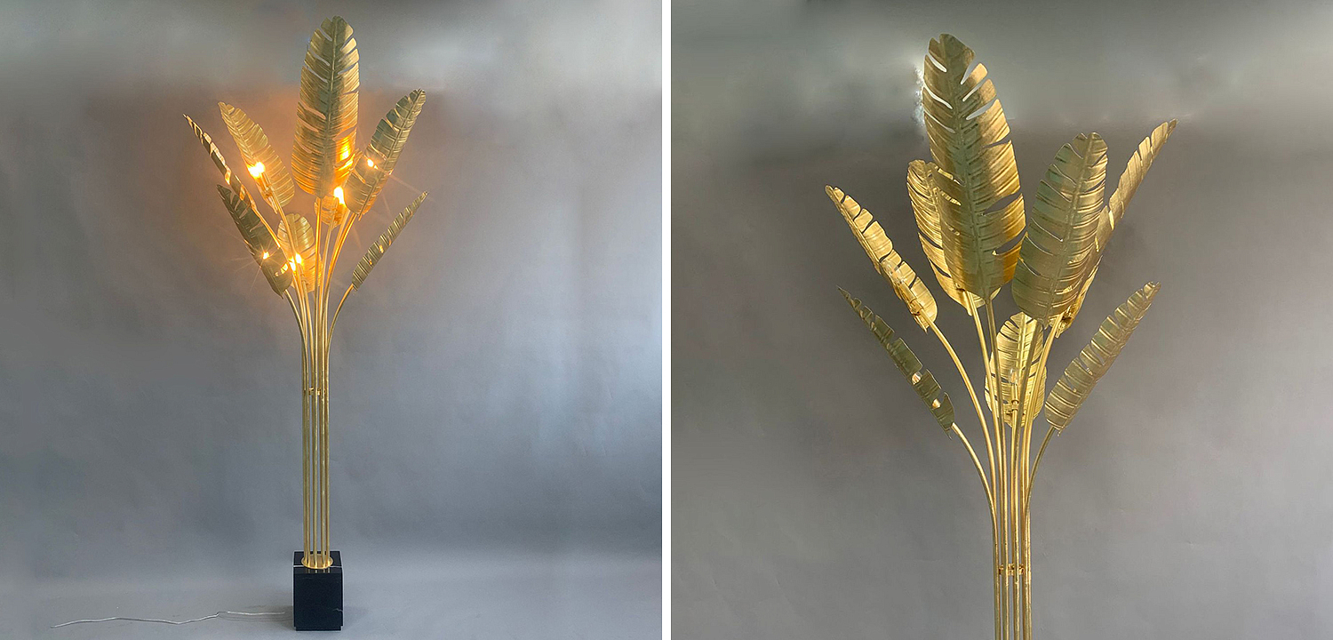Торшер Gold Palm Leaves Floor Lamp Торшер Gold Palm Leaves Floor Lamp - Loft-Concept в Воронеже