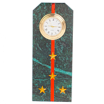 Часы погон ВС подарочные настольные из натурального камня Змеевик Military Clock варинант исполнения - 10 | Loft Concept в Воронеже