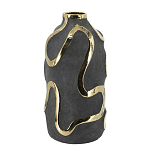 Ваза с золотыми акцентными полосами на черном матовом фоне Accent Tape варинант исполнения - 2 | Loft Concept в Воронеже