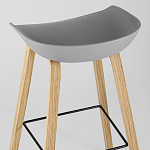Барный стул на ножках из натурального дерева Boras Grey варинант исполнения - 6 | Loft Concept в Воронеже