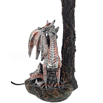 Настольная лампа с абажуром Дракон Silver Red Dragon Коричневый абажур варинант исполнения - 3 | Loft Concept в Воронеже