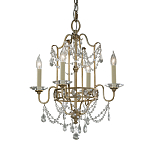 Люстра подвеная с 4-мя лампами и стеклянными подвесками в классическом стиле Feiss варинант исполнения - 1 | Loft Concept в Воронеже