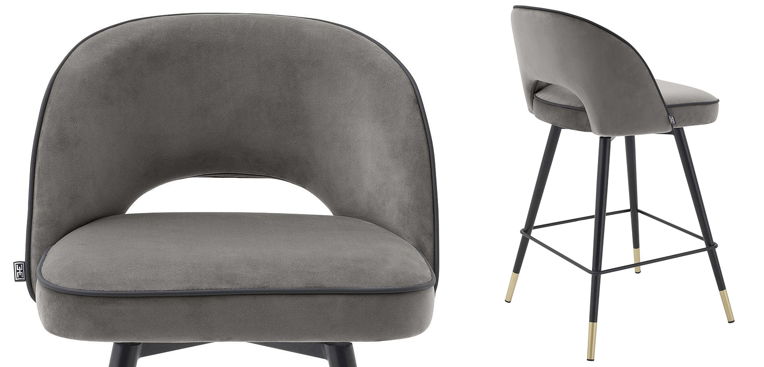 Комплект полубарных стульев Eichholtz Counter Stool Cliff set of 2 grey Комплект полубарных стульев Eichholtz Counter Stool Cliff set of 2 grey - Loft-Concept в Воронеже