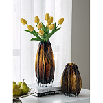 Ваза стеклянная янтарного цвета с текстурированным силуэтом Carambola варинант исполнения - 5 | Loft Concept в Воронеже