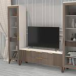 Витрина левая 1-дверная с ящиком и 5-ю белыми полками Harper Line варинант исполнения - 2 | Loft Concept в Воронеже