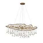 Люстра подвесная золотого цвета с металлическим сетчатым основанием и стеклянными каплевидными подвесками Hinkley варинант исполнения - 7 | Loft Concept в Воронеже