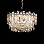 Круглая люстра с хрустальными подвесками на серебряном каркасе Gorgeous Crystal Light варинант исполнения - 8 | Loft Concept в Воронеже