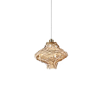 Подвесной светильник с плафоном из фактурного светло-янтарного стекла Light Ensemble варинант исполнения - 2 | Loft Concept в Воронеже