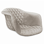 Барный стул со спинкой и мягкой обивкой с ромбами на 4-х деревянных ножках Бежевый Велюр Ava Charm варинант исполнения - 2 | Loft Concept в Воронеже