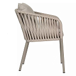 Стул серо-бежевый с декоративным плетением на спинке и подлокотниках Chair Weave варинант исполнения - 2 | Loft Concept в Воронеже