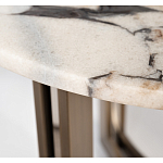 Столик журнальный с круглой мраморной столешницей Unique Stone Design варинант исполнения - 3 | Loft Concept в Воронеже