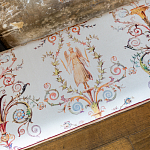 Банкетка из массива бука бежевая с растительным орнаментом Raffael Beige Floral Banquette варинант исполнения - 2 | Loft Concept в Воронеже