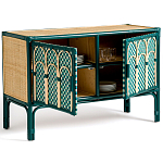 Комод для посуды из ротанга Felice Rattan Green варинант исполнения - 3 | Loft Concept в Воронеже