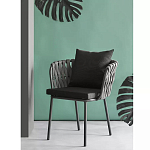 Стул мягкий с декором в виде плетеных лент на спинке и подлокотниках Semicircular Chair Decorated with Ribbons варинант исполнения - 1 | Loft Concept в Воронеже