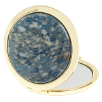 Зеркало карманное складное круглое из натурального камня Лазурит в подарочной упаковке Gold Stone Mirrors варинант исполнения - 2 | Loft Concept в Воронеже