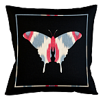 Подушка декоративная бабочка с узором красного и серого цвета Ikat Pattern варинант исполнения - 1 | Loft Concept в Воронеже