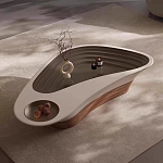 Журнальный столик фигурный со стеклянной столешницей Table Drop варинант исполнения - 1 | Loft Concept в Воронеже