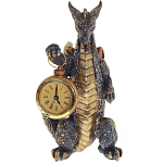 Часы в виде дракона Gold Black Dragon with Clock варинант исполнения - 1 | Loft Concept в Воронеже