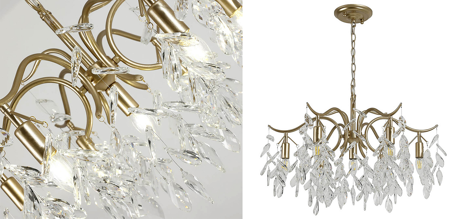 Люстра Hanging Crystal Leaves Chandelier 71 Люстра Hanging Crystal Leaves Chandelier 71 - Loft-Concept в Воронеже
