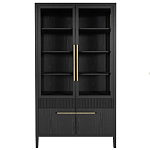 Витрина Primo со стеклянными фасадами и буфетом шпон Черный дуб варинант исполнения - 1 | Loft Concept в Воронеже