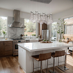 Люстра с 9-ю прозрачными плафонами из стекла в форме капли на прямоугольном потолочном основании цвета хром Lucid Rain  варинант исполнения - 11 | Loft Concept в Воронеже