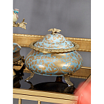 Шкатулка голубого цвета с золотым растительным узором Eden Garden варинант исполнения - 3 | Loft Concept в Воронеже