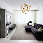 Потолочный светильник светодиодный с золотистым каркасом Ring of Fire варинант исполнения - 1 | Loft Concept в Воронеже