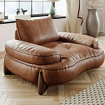 Кресло кожаное с деревянным каркасом Medieval Furniture варинант исполнения - 4 | Loft Concept в Воронеже