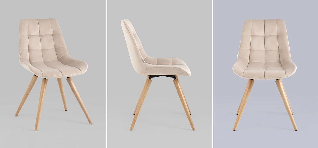 Стул NANCY Chair Светло-Бежевый Велюр Стул NANCY Chair Светло-Бежевый Велюр - Loft-Concept в Воронеже