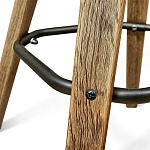 Барный стул со спинкой и мягкой обивкой с ромбами на 4-х деревянных ножках Бежевый Велюр Ava Charm варинант исполнения - 7 | Loft Concept в Воронеже