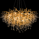 Люстра подвесная с прозрачными стеклянными подвесками в форме капель Диаметр 100 см Droplet Chandelier варинант исполнения - 8 | Loft Concept в Воронеже