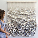 Дизайнерское современное текстильное панно Жемчуг варинант исполнения - 1 | Loft Concept в Воронеже