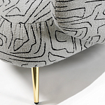 Кресло мягкое с принтом на золотистых ножках Onlooker варинант исполнения - 2 | Loft Concept в Воронеже