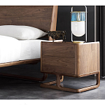 Прикроватный деревянный столик с 2-мя ящиками Moon Walnut Furniture варинант исполнения - 2 | Loft Concept в Воронеже